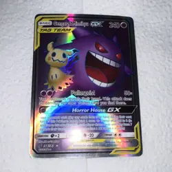 Pokemon Gengar & Mimikyu GX Full Art TAG TEAM Holo Team Up 164/181 240HP - Image 1