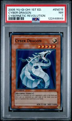 2005 YU-GI-OH! 1st Ed Cyber Dragon Cybernetic Revolution PSA 7 - Image 1