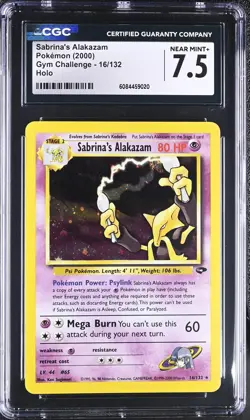 CGC 7.5 NM+ Sabrina's Alakazam Gym Challenge 16/132 Holo Rare Pokemon Card - Image 1