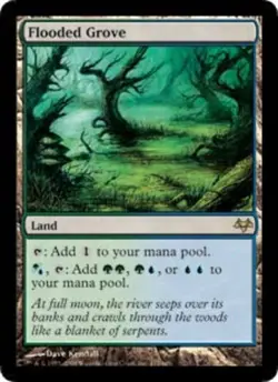 1x Flooded Grove Heavy Play MTG Magic - Kid Icarus - - Image 1