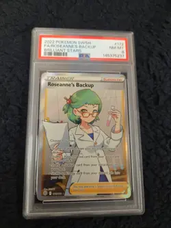 2022 Pokemon SWSH FA Roseanne's Backup Brilliant Stars Secret #180 PSA 8 - Image 1