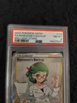 2022 Pokemon SWSH FA Roseanne's Backup Brilliant Stars Secret #180 PSA 8 - Image 3
