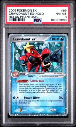 Crawdaunt EX 99/110 EX Holon Phantoms Ultra Rare Holo Pokemon - PSA 8 NM - MT - Image 1