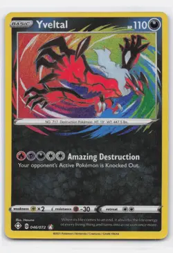 YVELTAL 046/072 AMAZING RARE SHINING FATES POKEMON - Image 2
