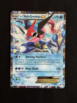 Pokemon Ash-Greninja EX XY133 XY Holo Black Star Promo Basic 2016 (DMG) - Image 1