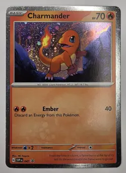 2x SWIRL Pokemon 151 Charmander Black Star Promo SVP047 Holo NM FAST SHIP A - Image 1