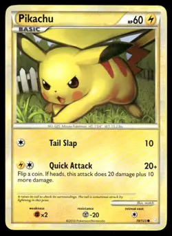 2010 Pokemon Pikachu Common HeartGold & SoulSilver 78/123 DMG - Image 1