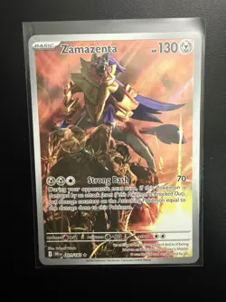 Pokemon 2025 Destined Rivals Zamazenta #201/182 Illustration Rare NM - Image 1