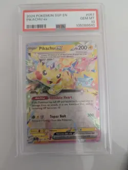 Pikachu ex 057/191 Sv08: Surging Sparks Holo Pokemon PSA 10 - Image 1