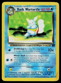 Pokemon Card Team Rocket Dark Wartortle 46/82 Uncommon - Image 1