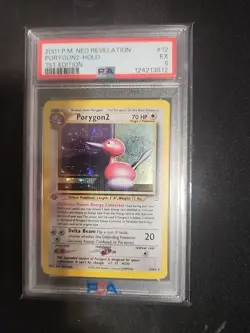 Pokemon TCG Porygon2 Neo Revelation Holo Rare Card 12/64 PSA 5 - Image 1