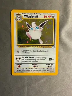 *SWIRL* Wigglytuff #19 19/130 Base Set 2 Holo Rare WOTC Vintage Pokemon Card LP - Image 1