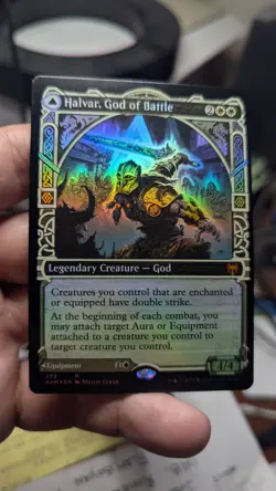 1x Halvar God Of Battle SHOWCASE FOIL NM - Kaldheim MTG Magic Equipment EDH x1 - Image 1