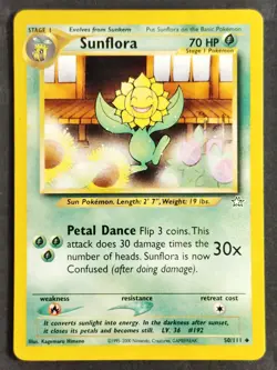 Sunflora 50/111 Vintage Neo Genesis Regular, Pokemon 2000 (HP/DMG) - Image 1