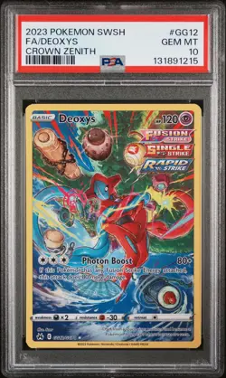 2023 POKEMON SWORD & SHIELD CROWN ZENITH #GG12 FULL ART/DEOXYS PSA 10 - Image 1