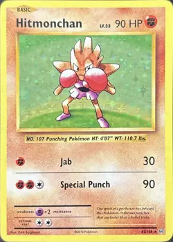 Hitmonchan 62/108 Holo Rare Evolutions Pokemon Lightly Played - Image 2