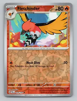 Reverse Holo Fletchinder 029/193 Uncommon Paldea Evolved Pokemon - Image 1