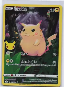 Pikachu 005/025 Holo Rare Celebrations Pokemon Lightly Played - Image 1