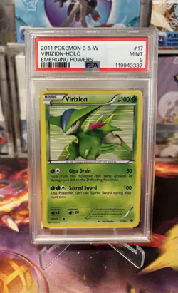 PSA 9 Virizion Emerging Powers 17/98 Holo Rare 2011 B&W Pokemon TCG POP:27 - Image 1