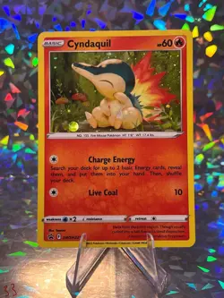 Pokemon Cyndaquil SWSH221 Sword & Shield Black Star Promo Cosmo Holo - Image 1