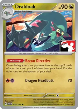 1x Drakloak (#129/167) - Holofoil NM Eng Pokemon - Prize Pack Series - Image 1