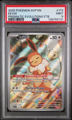EEVEE 2025 POKEMON PRISMATIC EVOLUTIONS ETB BLACK STAR PROMO #173 PSA 9 - Image 1