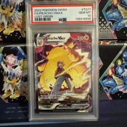 2022 POKEMON SWORD & SHIELD LOST ORIGIN #TG17 FULL ART/PIKACHU VMAX PSA 10 - Image 1