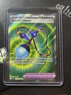 Sacred Charm Ultra Rare 122/094, Phantasmal Flames, Full Art Holo, Pokemon TCG - Image 3