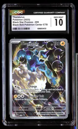 CGC 10 Thundurus 209 Pokemon Center Black Star Promos 2025 English - Image 1