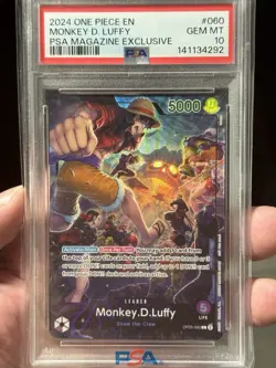 Monkey D. Luffy One Piece 2024 PSA Magazine Exclusive Promo English #060 PSA 10 - Image 1