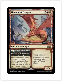 1x Decadent Dragon, Showcase Art, Magic the Gathering MTG NM - Image 1