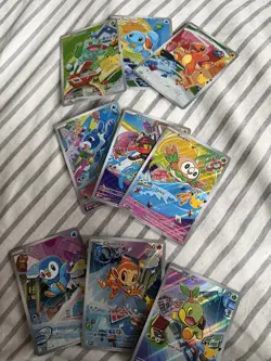 Pokemon Full Set of 9 First Partner Series 1 Illustration Collection English NM - Image 1