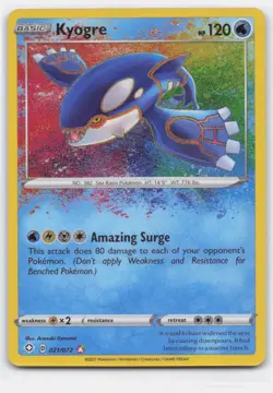 KYOGRE 021/072 AMAZING RARE SHINING FATES POKEMON LIGHTLY PLAYED - Image 1
