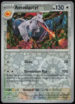 Aerodactyl 142/165 NM 151 Rare Reverse Holo Pokemon - Image 1