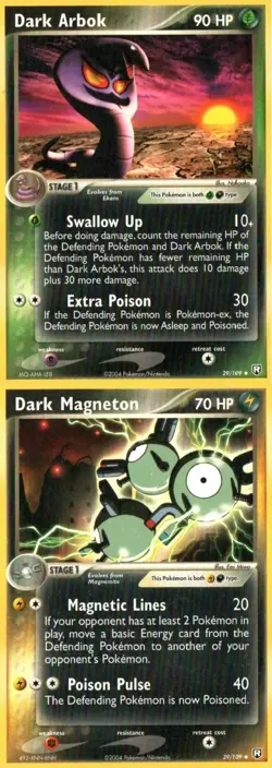 Pokemon TCG EX Team Rocket returns Dark Magneton Dark Arbok X2 MP - Image 1