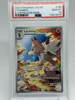 2025 POKEMON JTG EN-JOURNEY TOGETHER ILLUSTRATION RARE #166 LYCANROC PSA 10 - Image 1