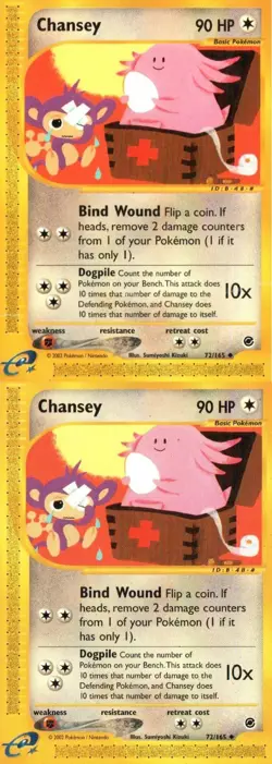 Expedition Base Set Pokemon TCG Chansey X2 MP uncommon - Image 1