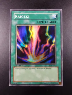 YUGIOH 2002 | RAIGEKI | LOB-E042 (LOB-053) | 1ST EDITION | VERY GOOD - EX (MP) - Image 1