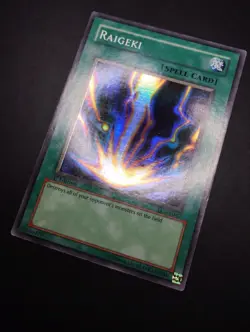 YUGIOH 2002 | RAIGEKI | LOB-E042 (LOB-053) | 1ST EDITION | VERY GOOD - EX (MP) - Image 3