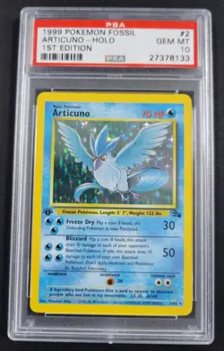 1999 POKEMON FOSSIL 1ST EDITION #2 ARTICUNO-HOLO PSA 10 - Image 1