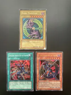 Yugioh Dark Magician Of Chaos + Dark Magician + Dedication IOC SDY Unlim Damaged - Image 1