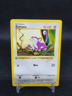 Rattata 61/102 Base Set 1st Edition WOTC LP Pokemon Card - Image 1