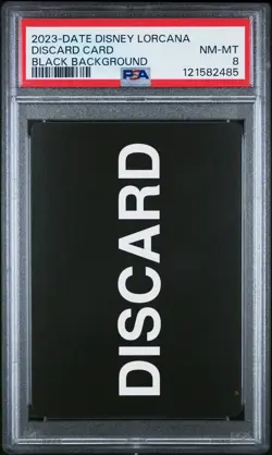 2023-DATE DISNEY LORCANA FILLER CARD BLACK BACKGROUND DISCARD CARD PSA 8 - Image 1