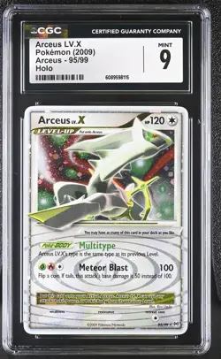 CGC 9 MINT Arceus LV.X 2009 Arceus 95/99 Holo Pokemon Card - Image 1