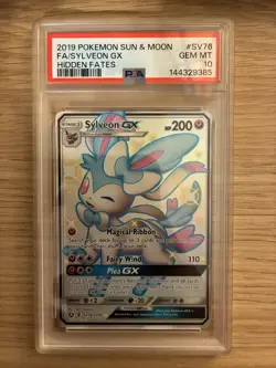 PSA 10 GEM MINT Pokemon Sylveon GX Hidden Fates Full Art Shiny SV76/SV94 - Image 1