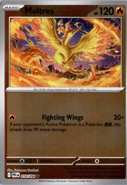 Moltres 014/094 Reverse Holo ME02: Phantasmal Flames Pokemon Card TCG - Image 1