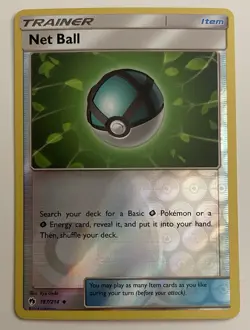 Net Ball 187/214 Pokemon TCG SM Lost Thunder Reverse Holo LP - Image 1