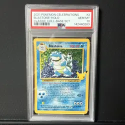 Blastoise 2/102 Celebrations: Classic Collection Holo PSA 10 - Gem Mint Pokemon - Image 1