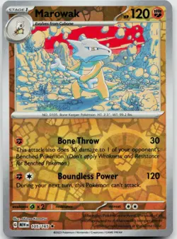 Marowak 105/165 Reverse Holo Rare - NM - 151 - Pokemon - Image 1