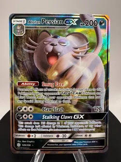 Alolan Persian GX 129/236 Holo Rare GX Cosmic Eclipse Pokemon - Image 3